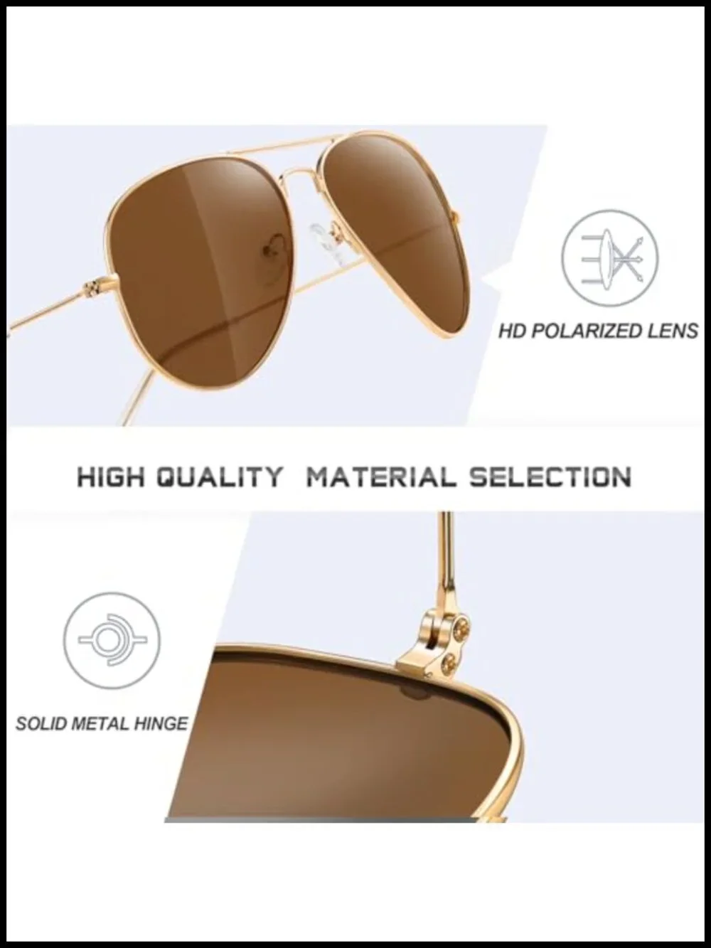 Classic Aviator Sunglasses Polarized UV Protection Driving